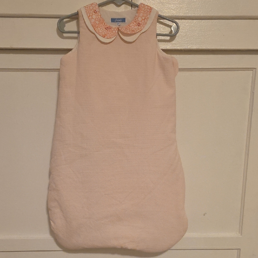 Jacadi Paris France Light Pink Sleeveless Sleep Sack Baby Sleeping Bag